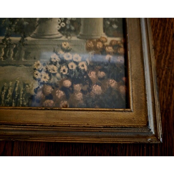 Vintage R.Atkinson Fox Print & Frame Art Deco 1920's Blue Lake - Picture 8 of 11